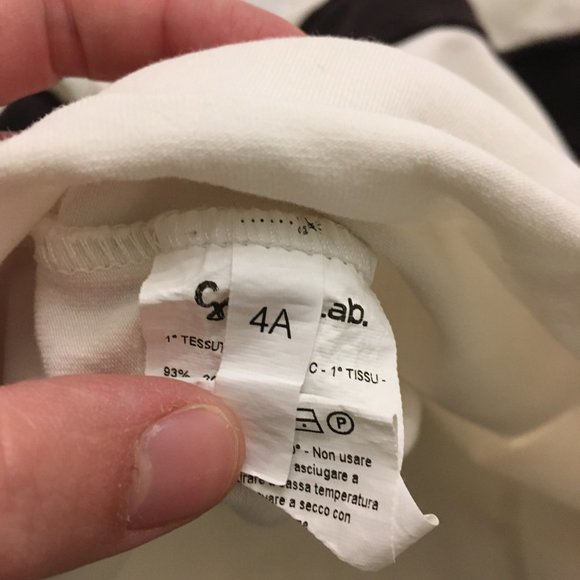 GAYA LAB Unisex White With Navy Stripe T-shirts - 4Y - Picture 4 of 6